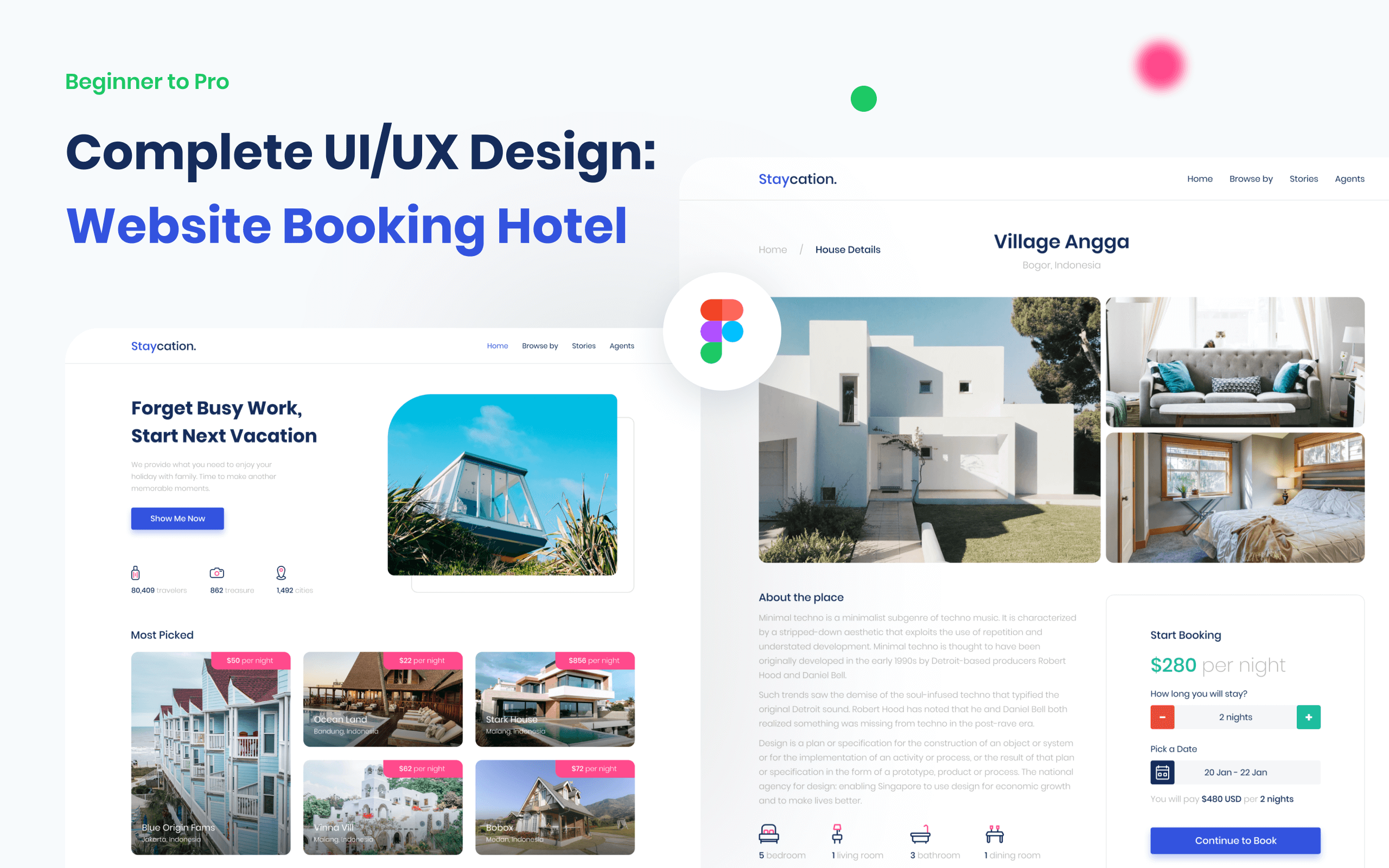 Learn Figma Complete UI/UX Designer: Website Booking Hotel